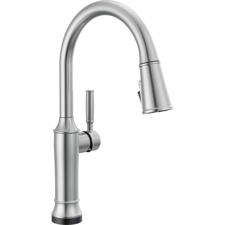 Delta Renaldi 1.8 GPM Single Hole Pull Down Touchless Kitchen Faucet with Touch2O Technology and Magnetic Docking Spray Head Lumicoat Arctic Stainless