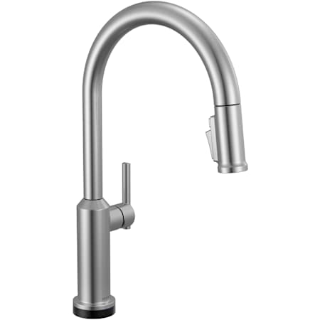 Delta Cordova 1.8 GPM Single Hole Pull Down Touchless Kitchen Faucet with Arc Spout Lumicoat Arctic Stainless