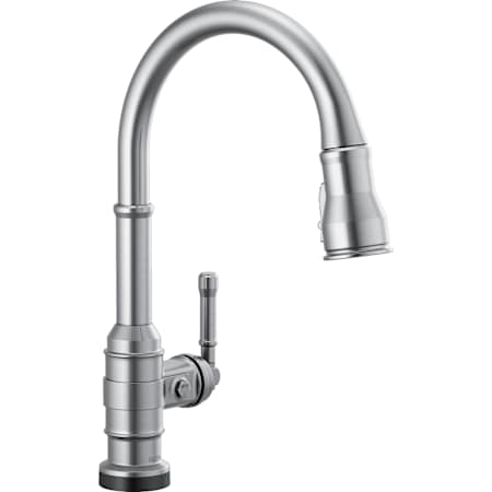 Delta Broderick 1.8 GPM Single Hole Pull Down Touchless Kitchen Faucet with Touch2O, ShieldSpray, MagnaTite, Diamond Seal and Touch-Clean Technologies Arctic Stainless