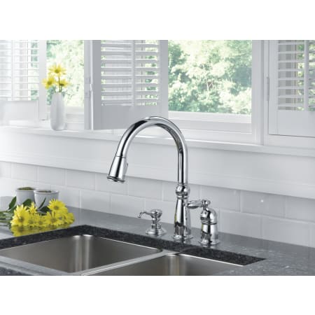 Delta-955-DST-Installed Faucet in Chrome