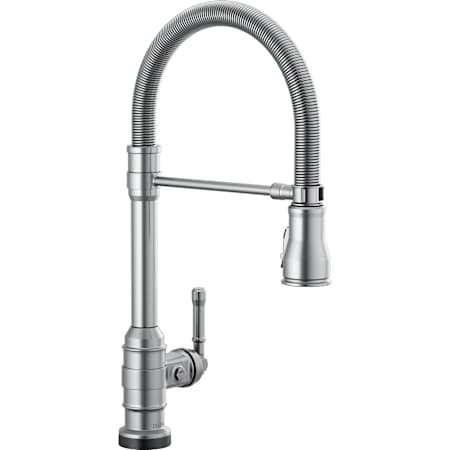 Delta Broderick 1.8 GPM Single Hole Pull Down Touchless Kitchen Faucet with Touch2O, ShieldSpray, MagnaTite, Diamond Seal and Touch-Clean Technologies Arctic Stainless