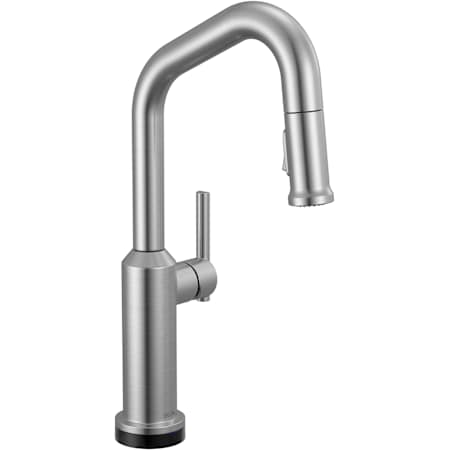 Delta Cordova 1.8 GPM Single Hole Pull Down Touchless Bar Faucet with Angled Spout Lumicoat Arctic Stainless