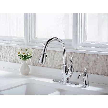 Delta-989-DST-Installed Faucet in Chrome with Escutcheon Plate