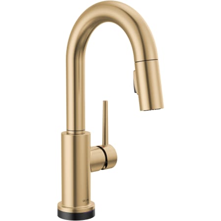 Delta Trinsic 1.8 GPM Single Hole Pull Down Touchless Bar Faucet with Touch2O Touch-Clean, MagnaTite Docking and Diamond Seal Cartridge Technologies Champagne Bronze