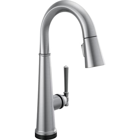 Delta Emmeline 1.8 GPM Single Hole Pull Down Touchless Bar Faucet with Touch2O, Touch-Clean, ShieldSpray, MagnaTite Docking and Diamond Seal Cartridge Technologies Lumicoat Arctic Stainless