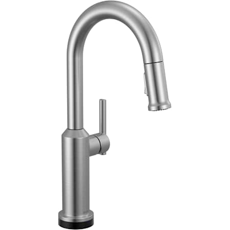 Delta Cordova 1.8 GPM Single Hole Pull Down Touchless Bar Faucet with Arc Spout Lumicoat Arctic Stainless