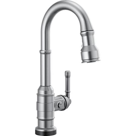 Delta Broderick 1.8 GPM Single Hole Pull Down Touchless Bar Faucet with Touch2O, MagnaTite Docking and Diamond Seal Cartridge Technologies Arctic Stainless