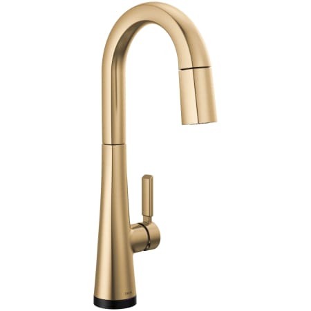 Delta Monrovia 1.8 GPM Deck Mounted Pull Down Bar Faucet with DIAMOND Seal, Touch-Clean, MagnaTite, and Touch2O Technologies Lumicoat Champagne Bronze