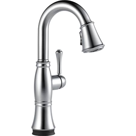 Delta Cassidy 1.8 GPM Single Hole Pull Down Touchless Bar Faucet with Touch2O, Touch-Clean, ShieldSpray, MagnaTite Docking and Diamond Seal Cartridge Technologies Lumicoat Arctic Stainless