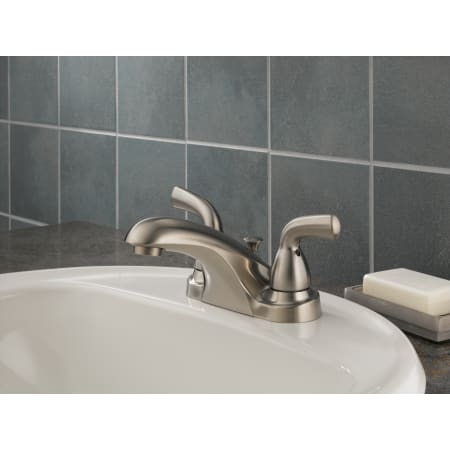 Delta-B2510LF-Installed Faucet in Brilliance Stainless