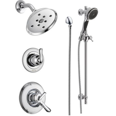 Delta Monitor 17 Series Dual Function Pressure Balanced Shower System with Integrated Volume Control, Shower Head, and Hand Shower - Includes Rough-In Valves Chrome