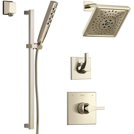 Delta Monitor 14 Series Single Function Pressure Balanced Shower System with Shower Head, and Hand Shower - Includes Rough-In Valves Brilliance Polished Nickel