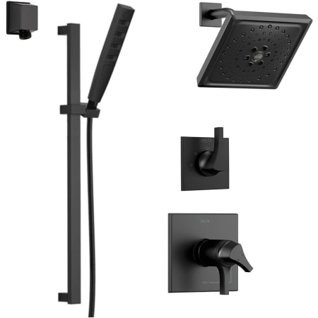 Delta TempAssure 17T Series Thermostatic Shower System with Integrated Volume Control, Shower Head, and Hand Shower - Includes Rough-In Valves Matte Black