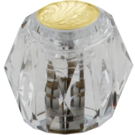 Delta Two Traditional / Classic Clear Knob Handle from the Classic Collection Polished Brass