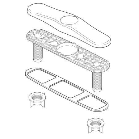 Delta Escutcheon Plate with Nuts and Gasket Brilliance Stainless