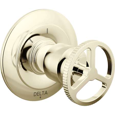 Delta Trinsic Three Function Diverter Valve Trim with Wheel Handle, Less Rough-In Valve - Two Independent Positions, One Shared Position Brilliance Polished Nickel