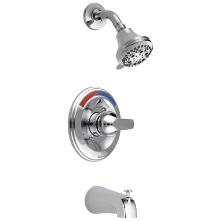 Delta Commercial Single Handle Monitor Tub / Shower Valve Trim Only with Pressure Balance Cartridge and Lever Handle Chrome