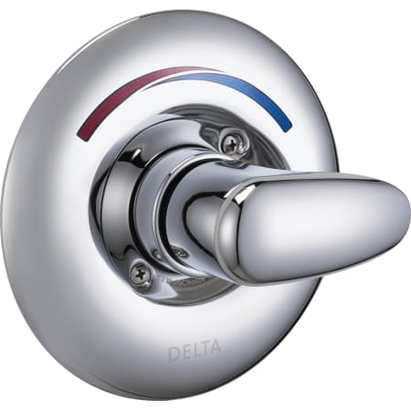 Delta Single Handle Shower Valve Trim Less Shower Head with Metal Lever Handle from the Commercial Series Chrome