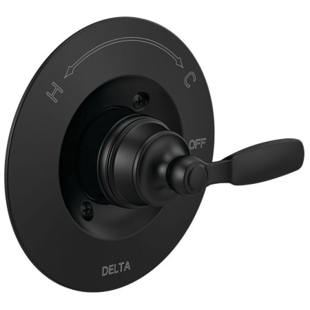 Delta Woodhurst Pressure Balanced Valve Trim Only with Single Lever Handle - Less Rough In Matte Black