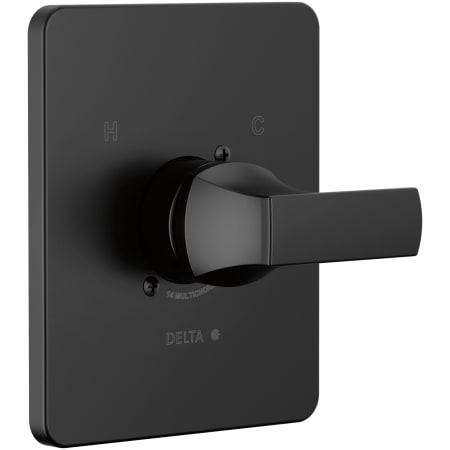 Delta Velum Pressure Balanced Valve Trim Only with Single Lever Handle - Less Rough In Matte Black