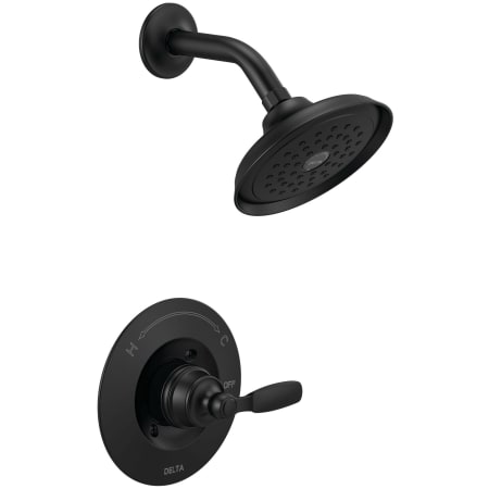 Delta Woodhurst Shower Only Trim Package with 1.75 GPM Single Function Shower Head Matte Black