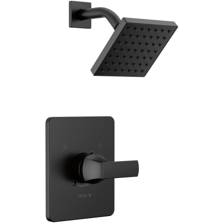 Delta Velum Shower Only Trim Package with 1.75 GPM Single Function Shower Head with Touch-Clean Nozzles Matte Black