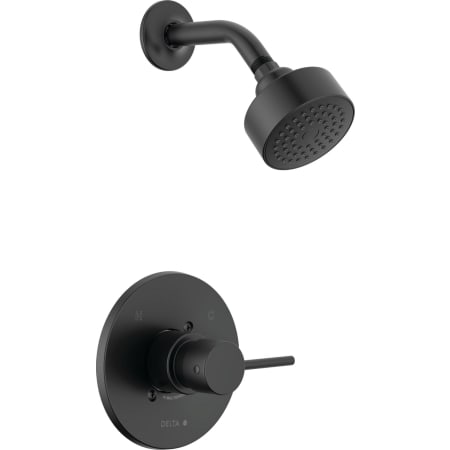 Delta Modern Shower Only Trim Package with 1.75 GPM Single Function Shower Head Matte Black