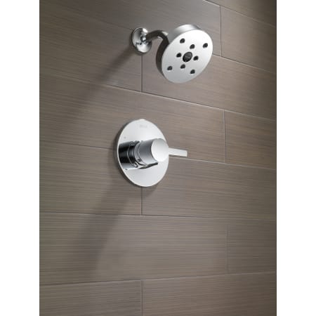 Delta-T14261-Installed Shower Trim in Chrome