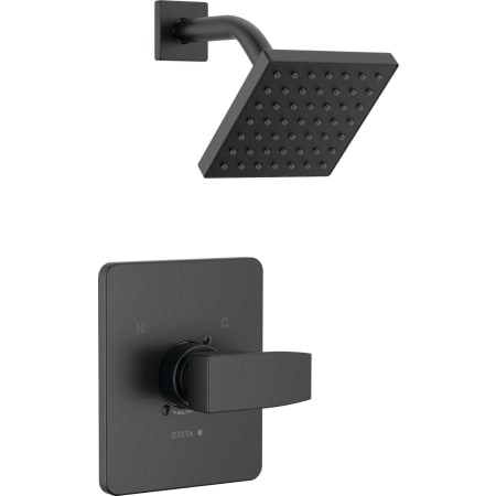Delta Modern Shower Only Trim Package with 1.75 GPM Single Function Shower Head Matte Black