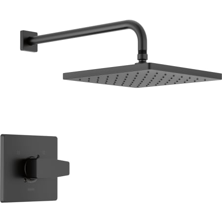 Delta Modern Shower Only Trim Package with 1.75GPM Single Function Shower Head - Less Rough-In Matte Black