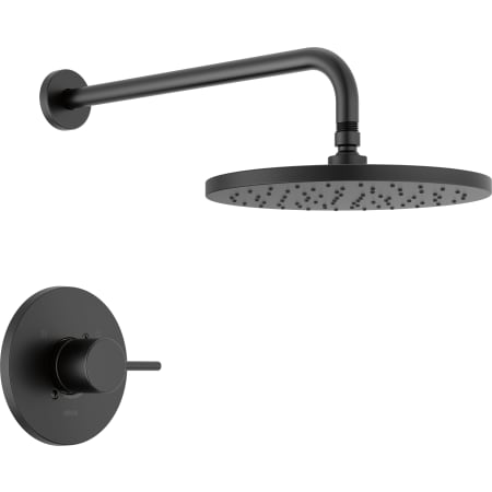 Delta Modern Shower Only Trim Package with 1.75GPM Single Function Shower Head - Less Rough-In Matte Black