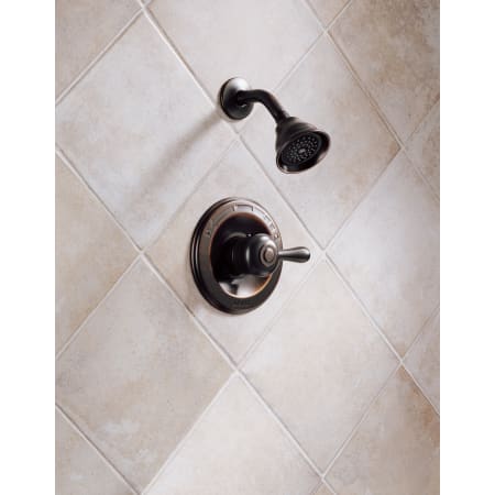 Delta-T14278-LHP-Installed Shower Trim in Venetian Bronze