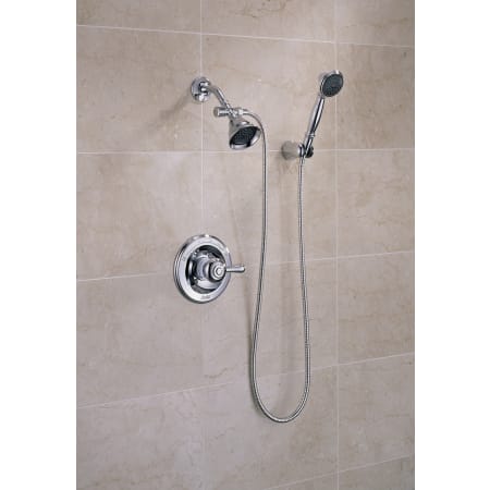 Delta-T14278-LHP-Installed Shower Trim with Handshower in Chrome