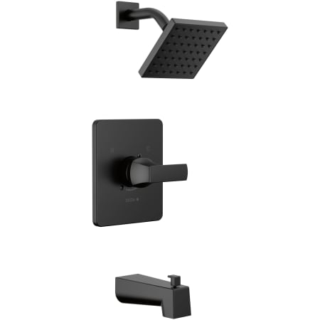 Delta Velum Monitor 14 Series Tub and Shower Trim Package with 1.75 GPM Single Function Shower Head with Touch-Clean Nozzles Matte Black