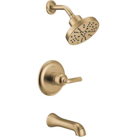 Delta Bonacci Tub and Shower Trim Package with 1.75 GPM Multi Function Shower Head - Less Rough In Lumicoat Champagne Bronze
