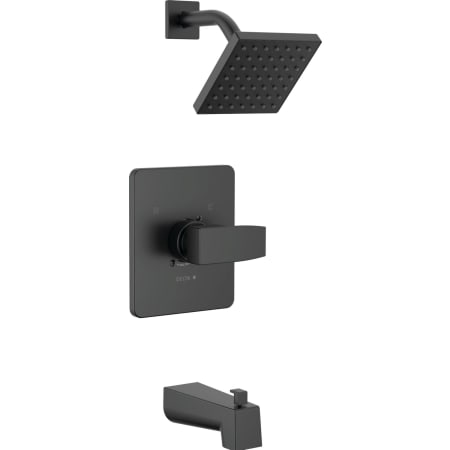 Delta Modern Monitor 14 Series Tub and Shower Trim Package with 1.75 GPM Single Function Shower Head Matte Black
