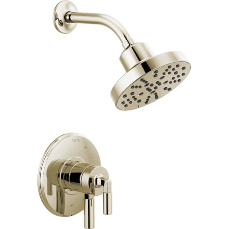 Delta Bowery Monitor 17 Series Dual Function Pressure Balanced Shower Only with Integrated Volume Control - Less Rough-In Valve Brilliance Polished Nickel