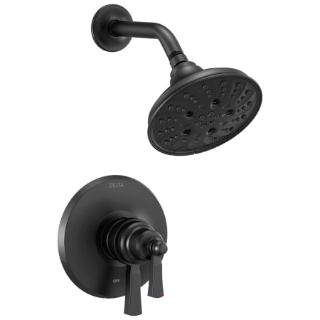 Delta Dorval Monitor 17 Series Dual Function Pressure Balanced Shower Only with Integrated Volume Control - Less Rough-In Valve Matte Black