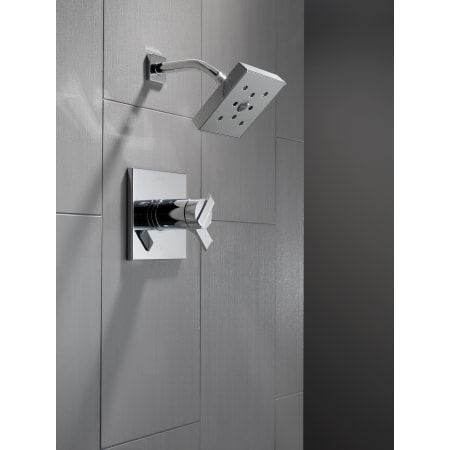 Delta-T17267-Installed Shower Trim in Chrome