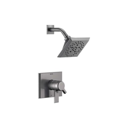 Delta Pivotal Shower Only Trim Package with 1.75 GPM Multi Function Shower Head Black Stainless