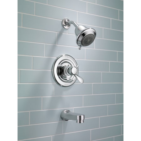 Delta-T17430-Installed Tub and Shower Trim in Chrome