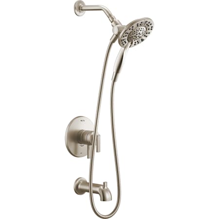 Delta Altado Monitor 17 Series Pressure Balanced Tub and Shower with Integrated Volume Control and 2-in-1 Shower Head Hand Shower - Less Rough-In Valve Brilliance Stainless