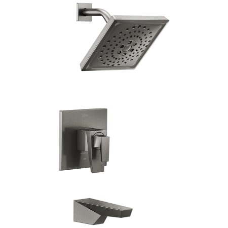 Delta Trillian Monitor 17 Series Dual Function Pressure Balanced Tub and Shower with Integrated Volume Control - Less Rough-In Valve Black Stainless