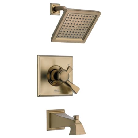 Delta Dryden Monitor 17 Series Dual Function Pressure Balanced Tub and Shower with 1.75 GPM Shower Head and Integrated Volume Control - Less Rough-In Valve Champagne Bronze