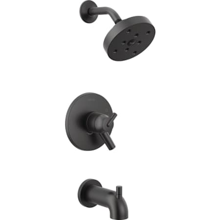 Delta Trinsic Monitor 17 Series Dual Function Pressure Balanced Tub and Shower with Integrated Volume Control - Less Rough-In Valve Matte Black