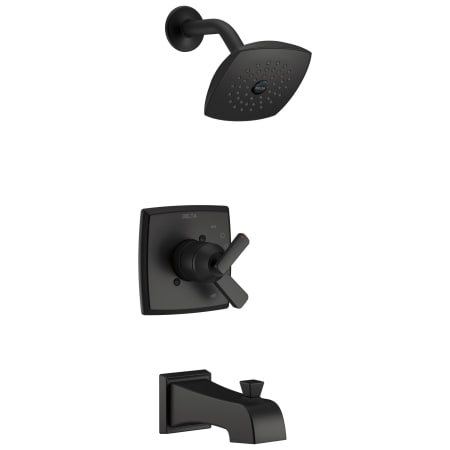 Delta Ashlyn Monitor 17 Series Dual Function Pressure Balanced Tub and Shower with Integrated Volume Control - Less Rough-In Valve Matte Black
