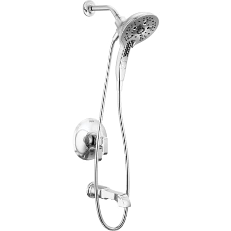 Delta Tetra Monitor 17 Series Tub and Shower Trim Package with Integrated Volume Control - Less Rough In Lumicoat Chrome