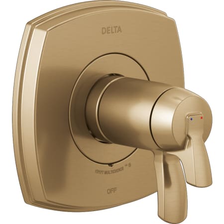 Delta Stryke TempAssure 17T Series Dual Function Thermostatic Mixing Valve Trim Only with Integrated Volume Control - Less Rough-In Valve Lumicoat Champagne Bronze