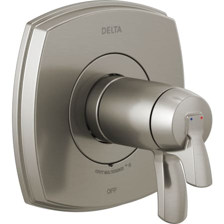 Delta Stryke TempAssure 17T Series Dual Function Thermostatic Mixing Valve Trim Only with Integrated Volume Control - Less Rough-In Valve Brilliance Stainless