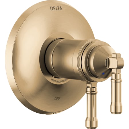 Delta Broderick TempAssure 17T Series Dual Function Thermostatic Mixing Valve Trim Only with Integrated Volume Control - Less Rough-In Valve Lumicoat Champagne Bronze